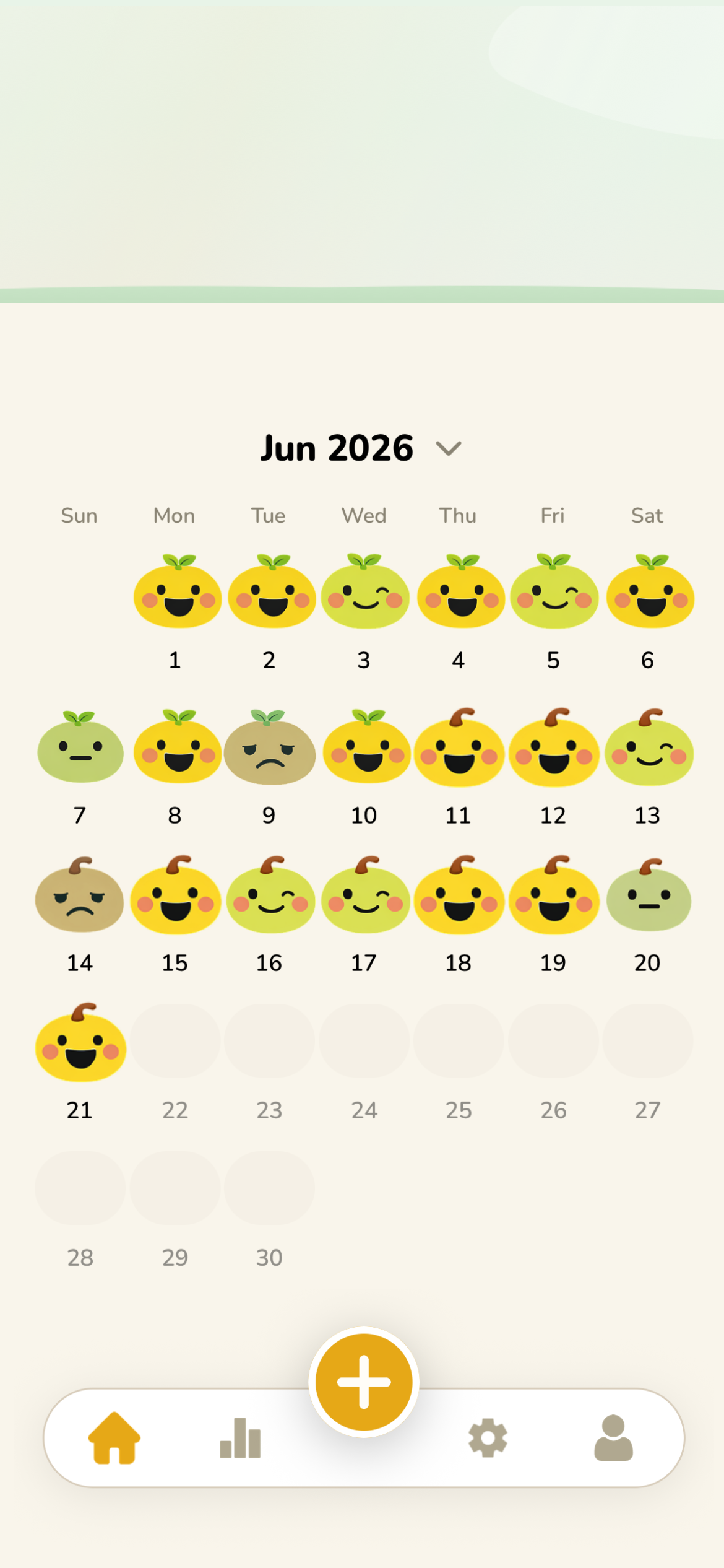 MyYuzu app home screen showing today's mood check-in